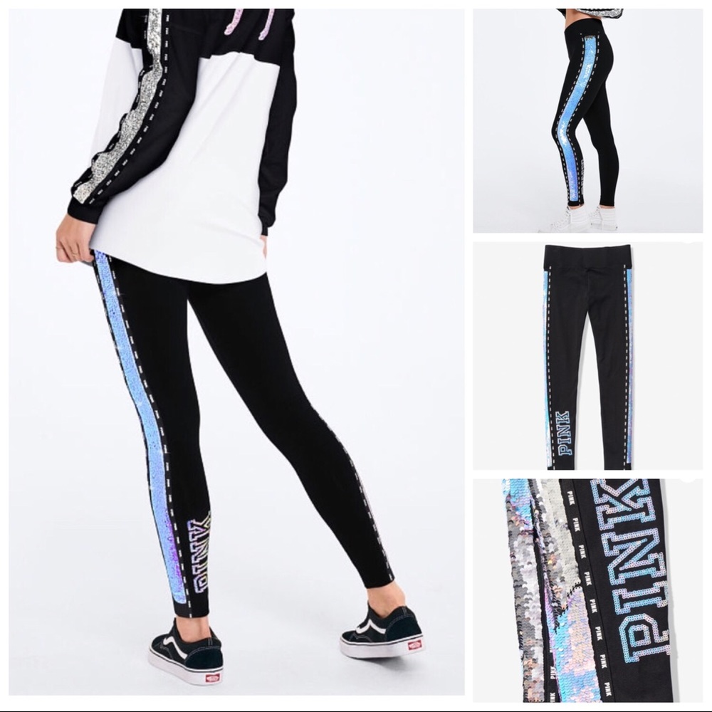 VS PINK FLIP SEQUIN BLING COTTON LEGGING